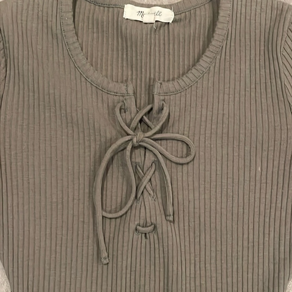 MADEWELL OLIVE GREEN BODYSUIT XS - Picture 4 of 11
